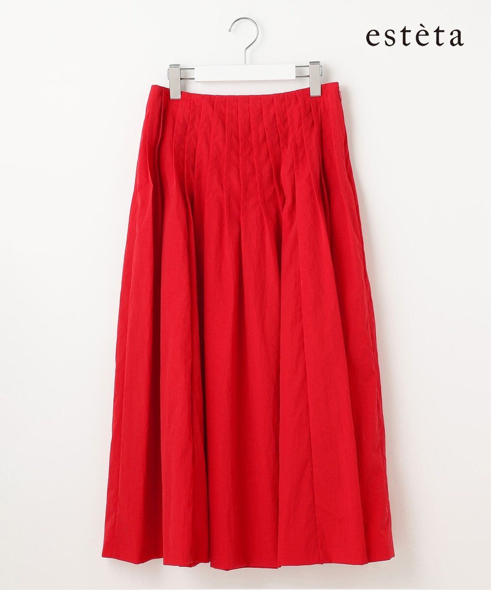 23区 【エステータ】エンシュクライト ピンタック フレアスカート 