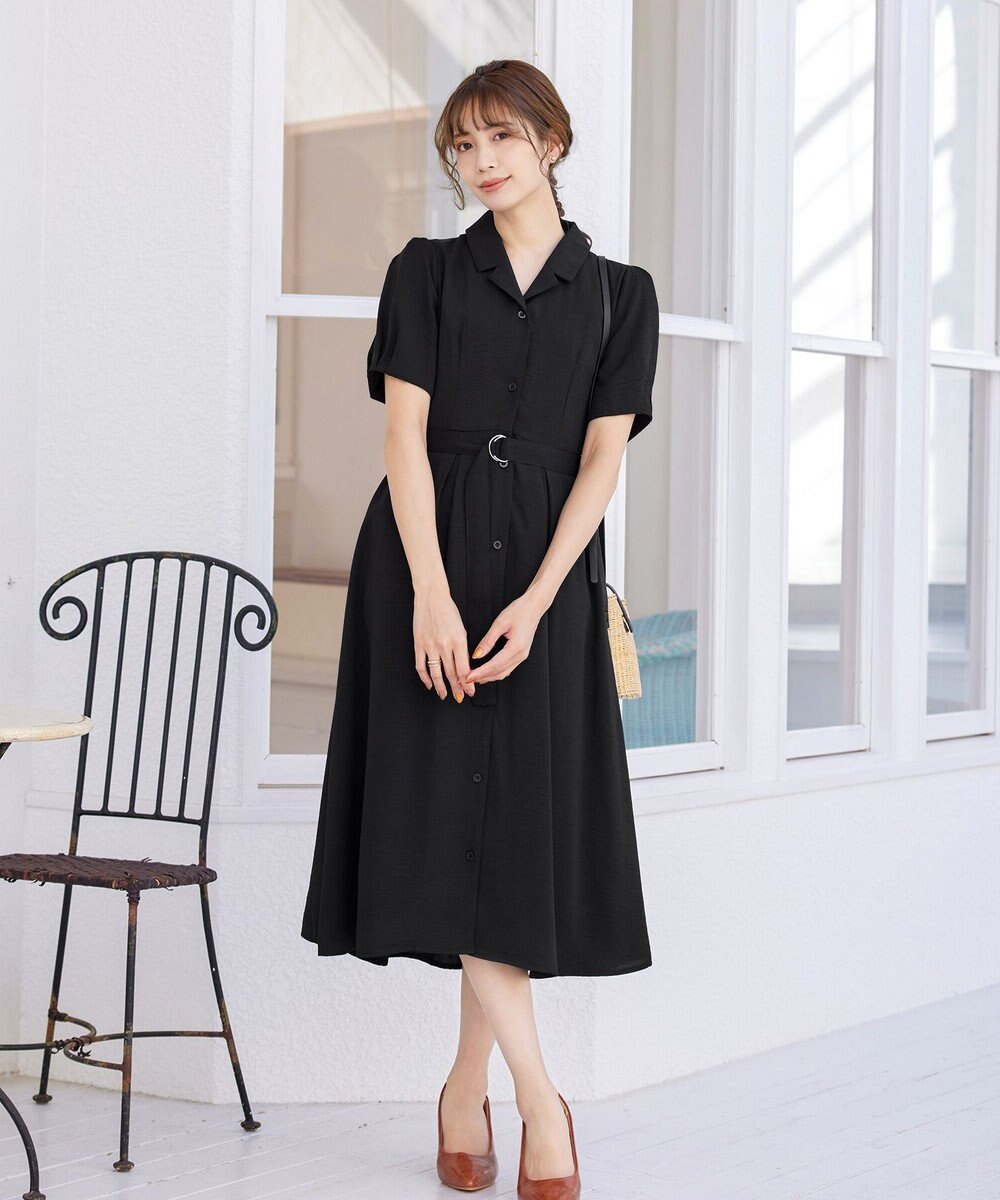 Tiaclasse 【洗える】開襟シャツワンピース 