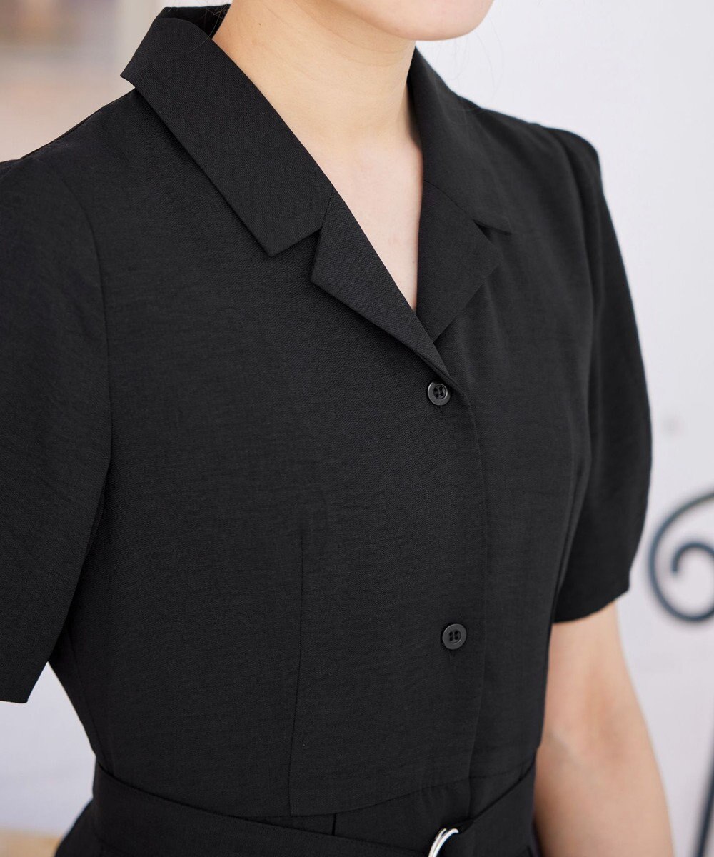 Tiaclasse 【洗える】開襟シャツワンピース 