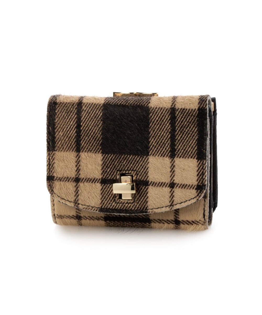 UNBILLION ペルケ perche / ハラコタイプチェック柄3つ折り財布 