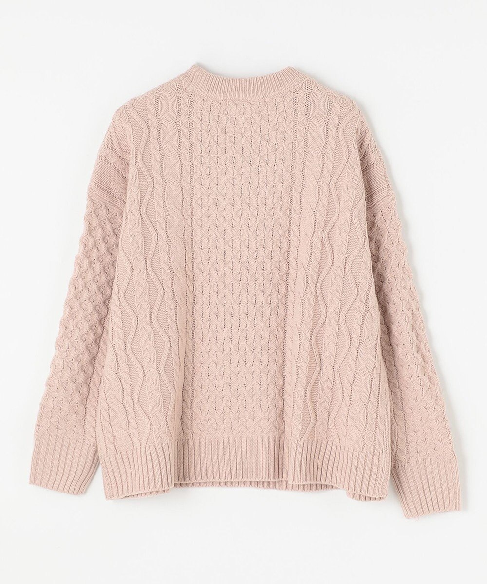 ANY L 【洗濯機可】ソフトタッチケーブルニット 