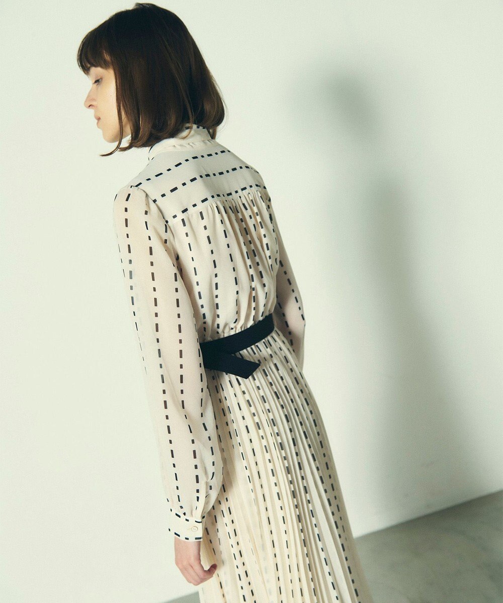 GRACE CONTINENTAL ドットストライププリントワンピース 