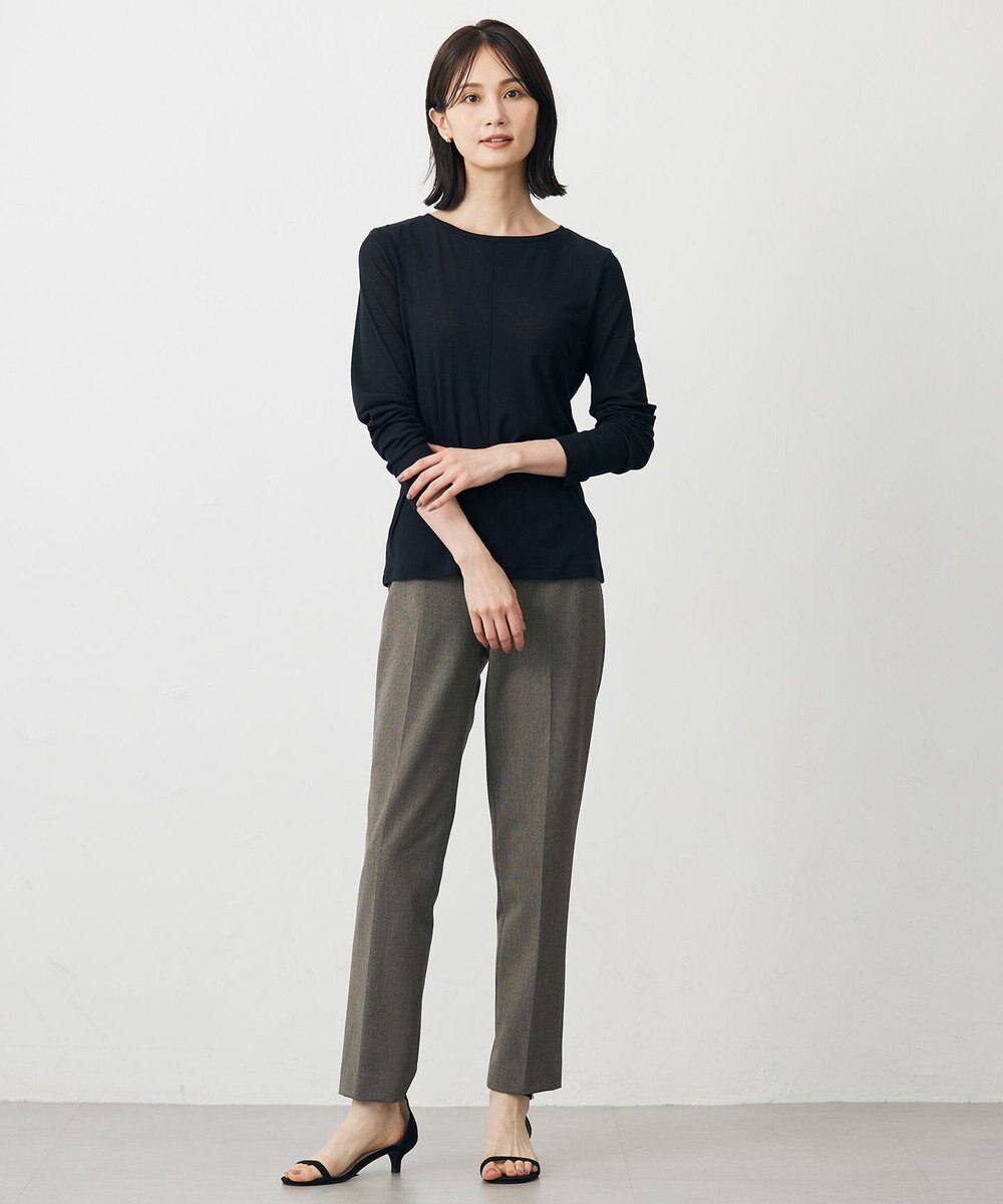 J.PRESS LADIES T/Rアルガンシルク テーパード パンツ 