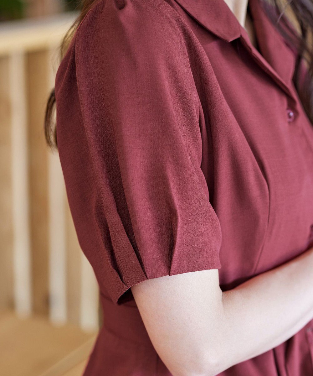 Tiaclasse 【洗える】開襟シャツワンピース 