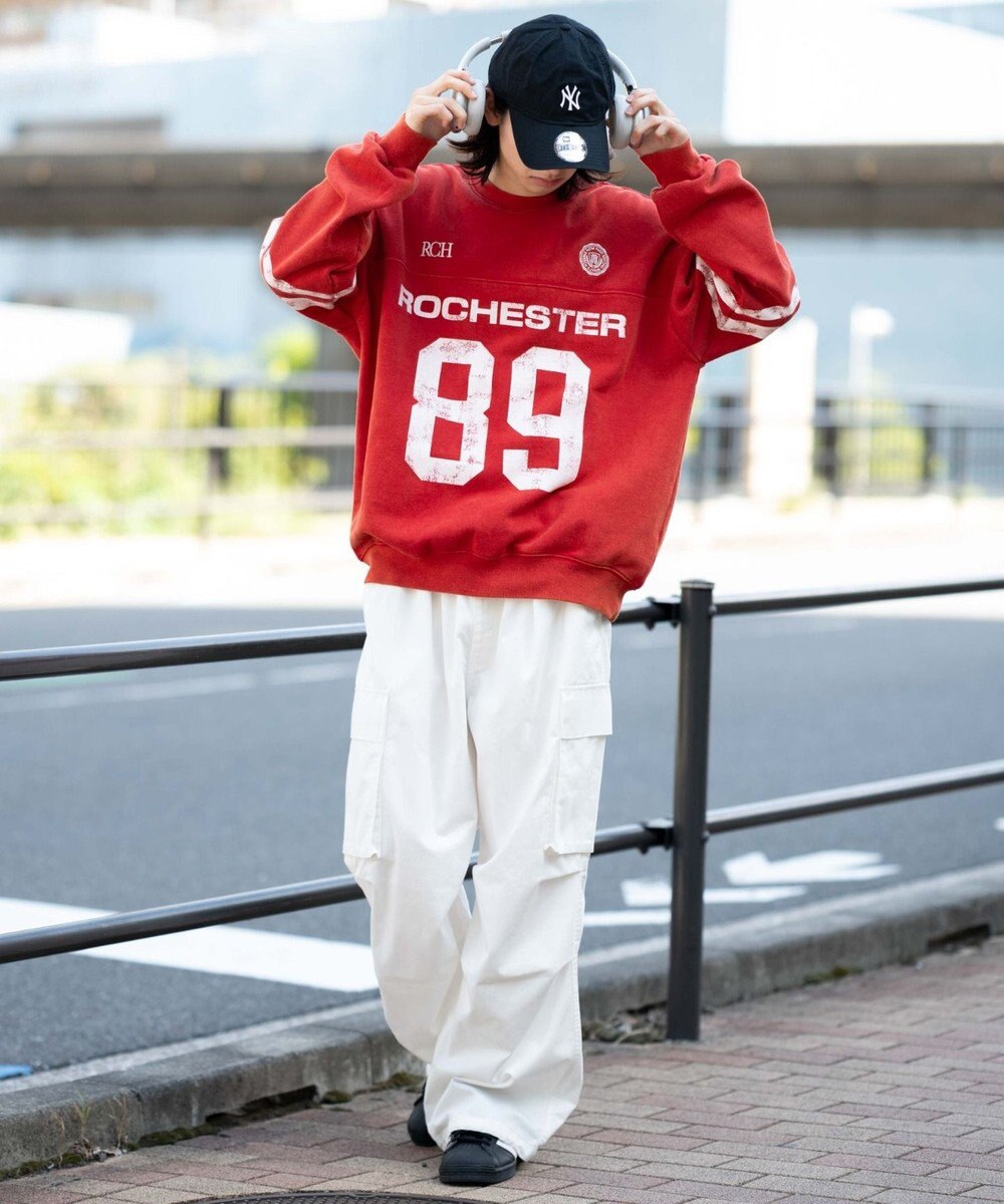 WEGO 【ユニセックス着用ITEM】ケミカルウォッシュナンバリングプルオーバー 