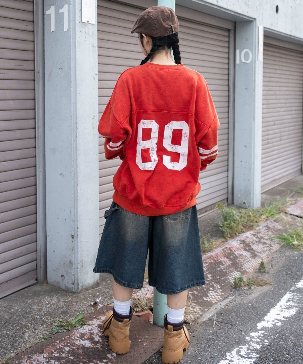 WEGO 【ユニセックス着用ITEM】ケミカルウォッシュナンバリングプルオーバー 