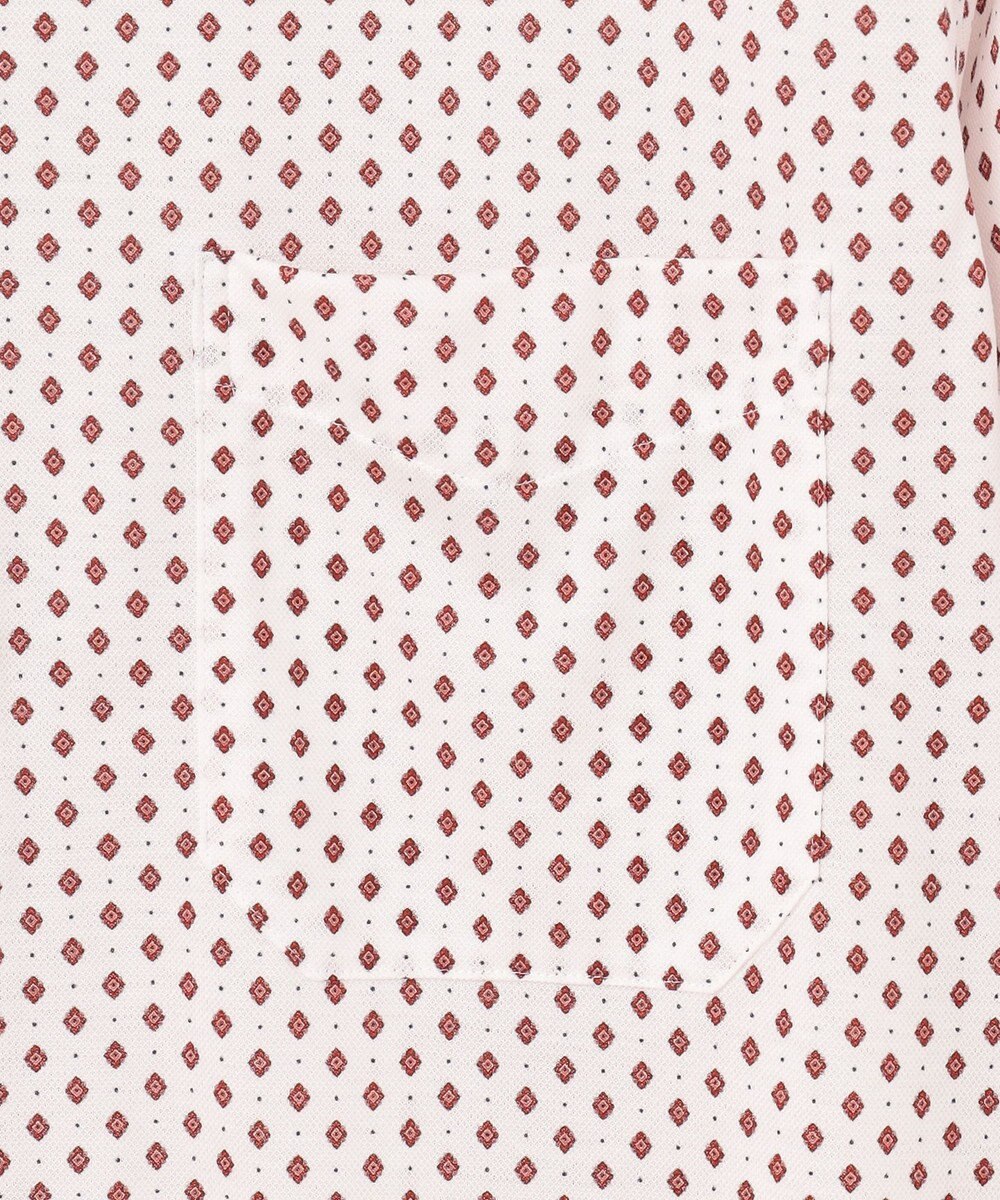 JOSEPH ABBOUD 【綿100％・ストレッチ・イージーケア】コンフォートジャージー プリント シャツ 