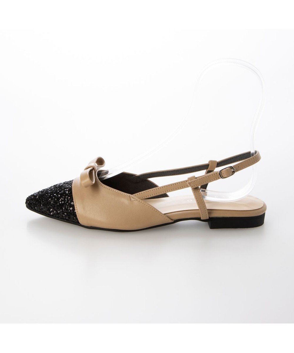 MODE ET JACOMO <carino>グリッターコンビフラットシューズ 