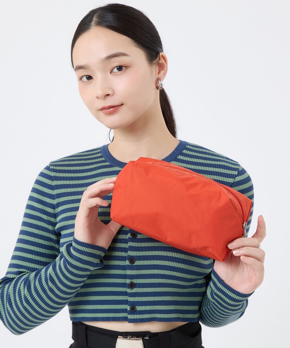 LeSportsac LARGE ZIP POUCH/オータムオレンジ 