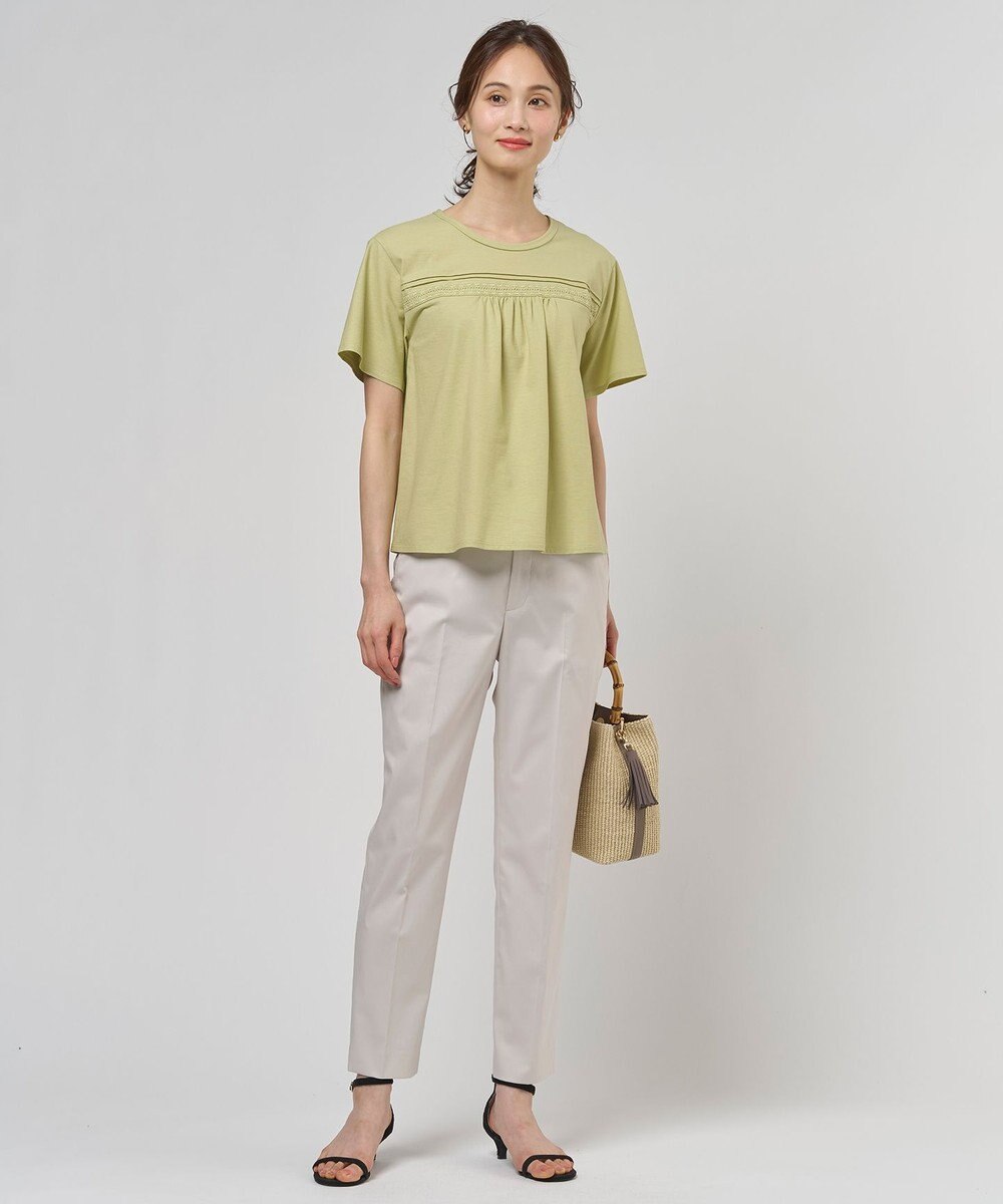 J.PRESS LADIES 【セットアップ対応・洗える・撥水】コットンFITTY テーパード パンツ 