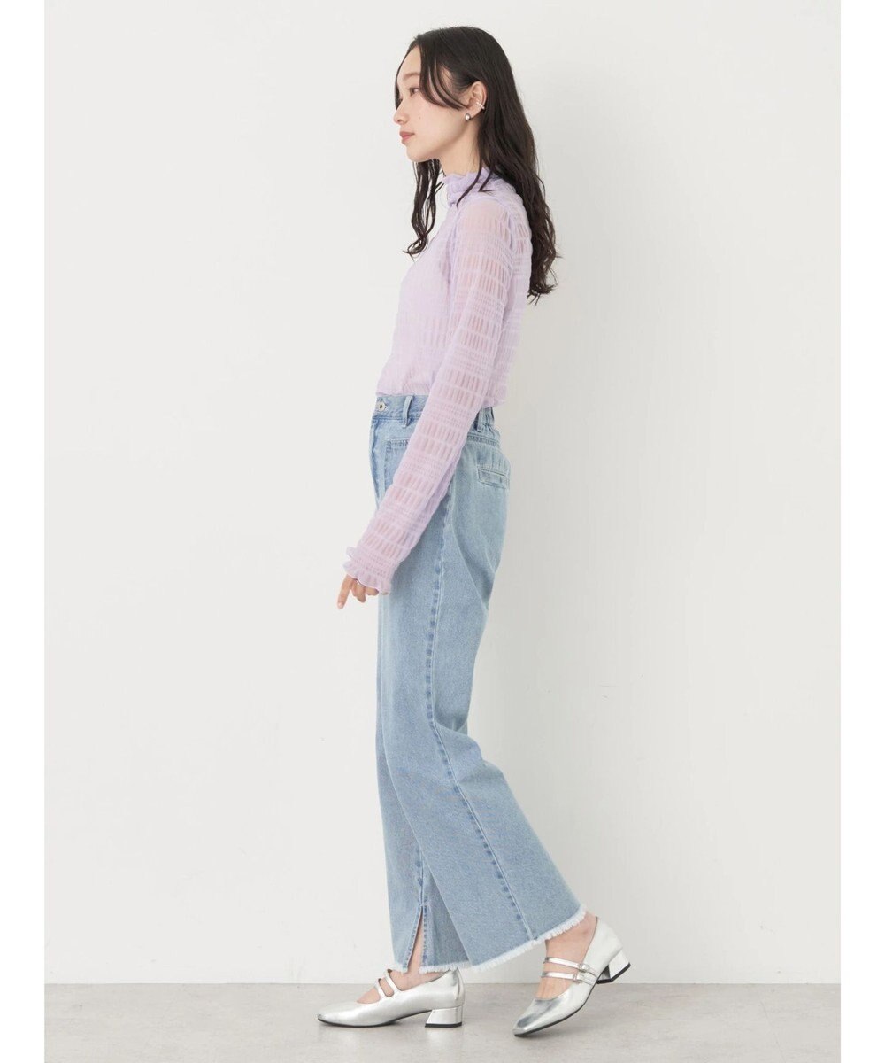 earth music&ecology ジャガードシャーリングシアートップス 