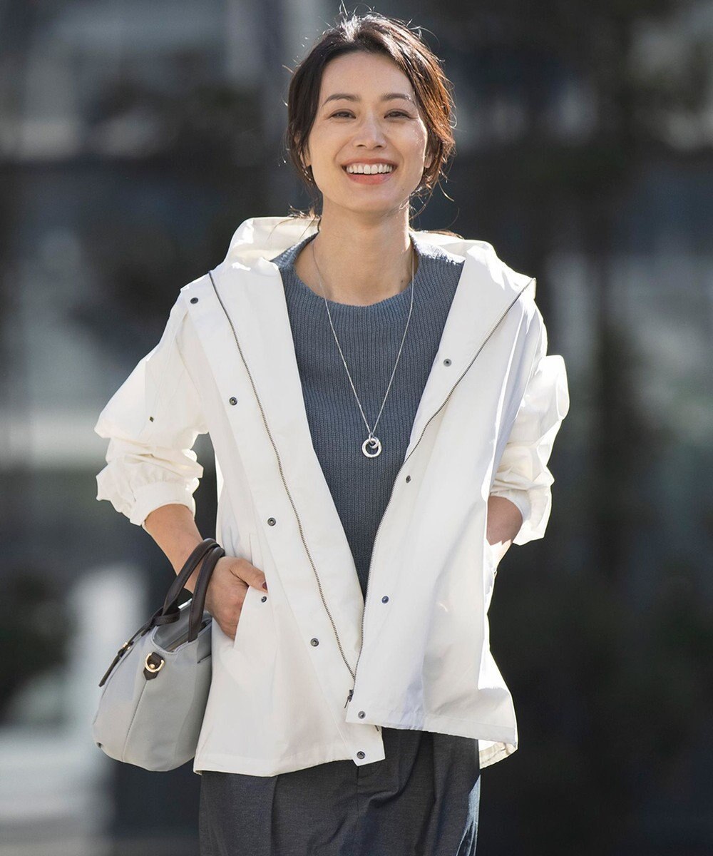 J.PRESS LADIES L 【洗える・撥水】マイクロタフタ フーデッド ショート コート 