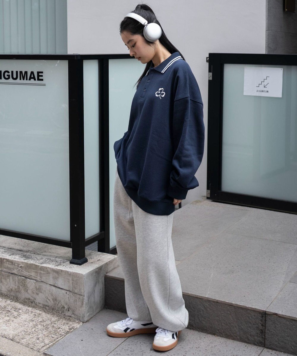 WEGO 【ユニセックス着用ITEM/MLサイズ展開】モチーフロゴポロスウェット 