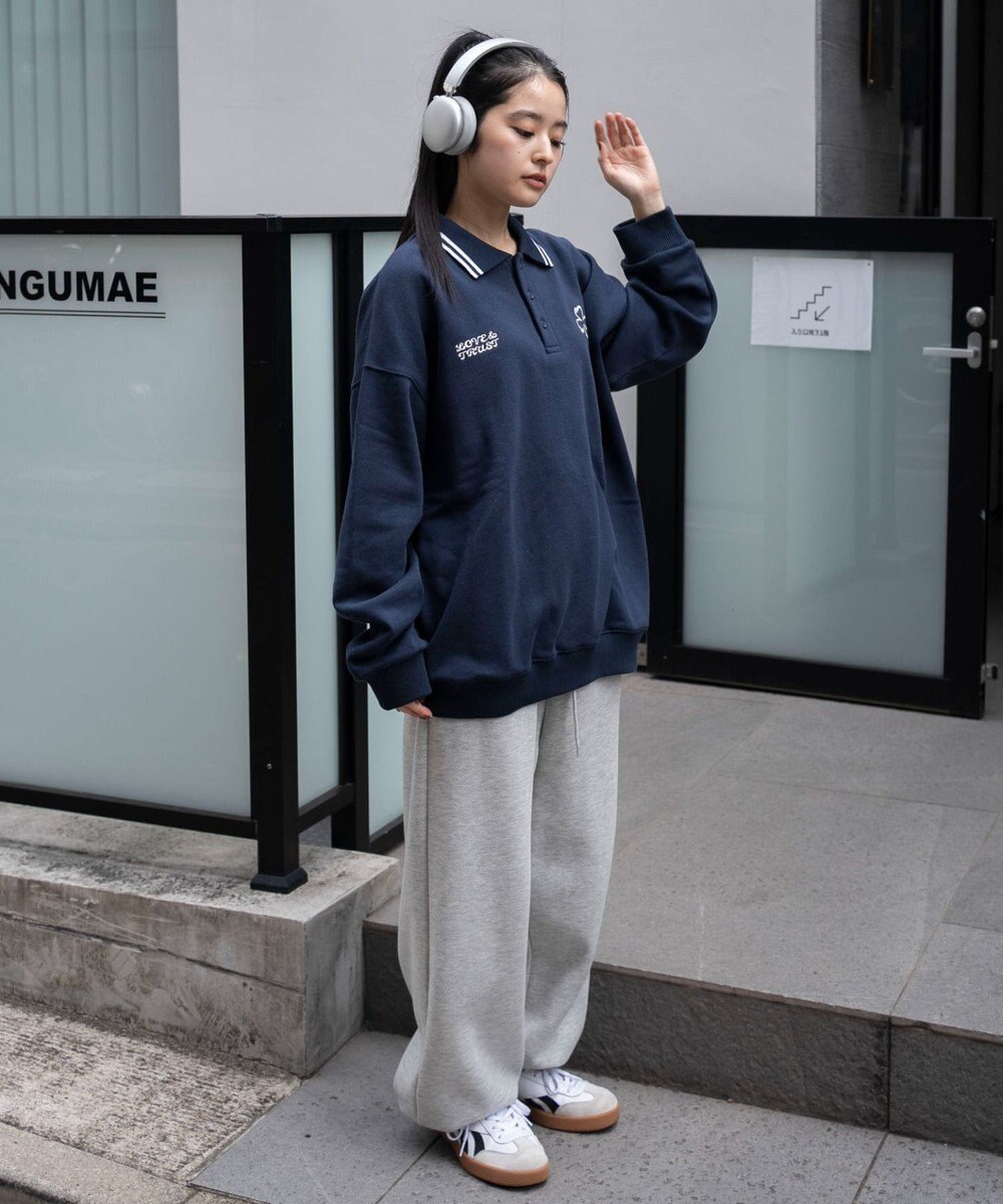 WEGO 【ユニセックス着用ITEM/MLサイズ展開】モチーフロゴポロスウェット 