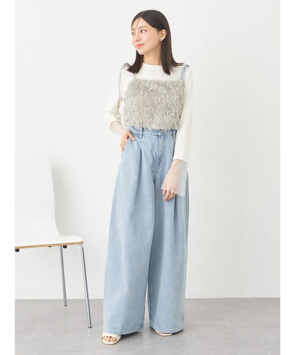 earth music&ecology 肩リボンフェザービスチェ 