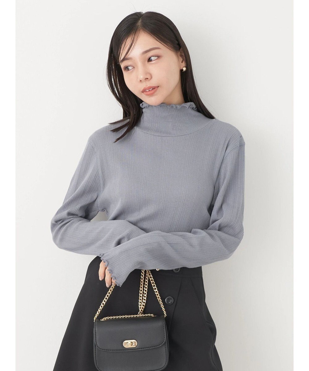 earth music&ecology コットンシアータートルネックプルオーバー 