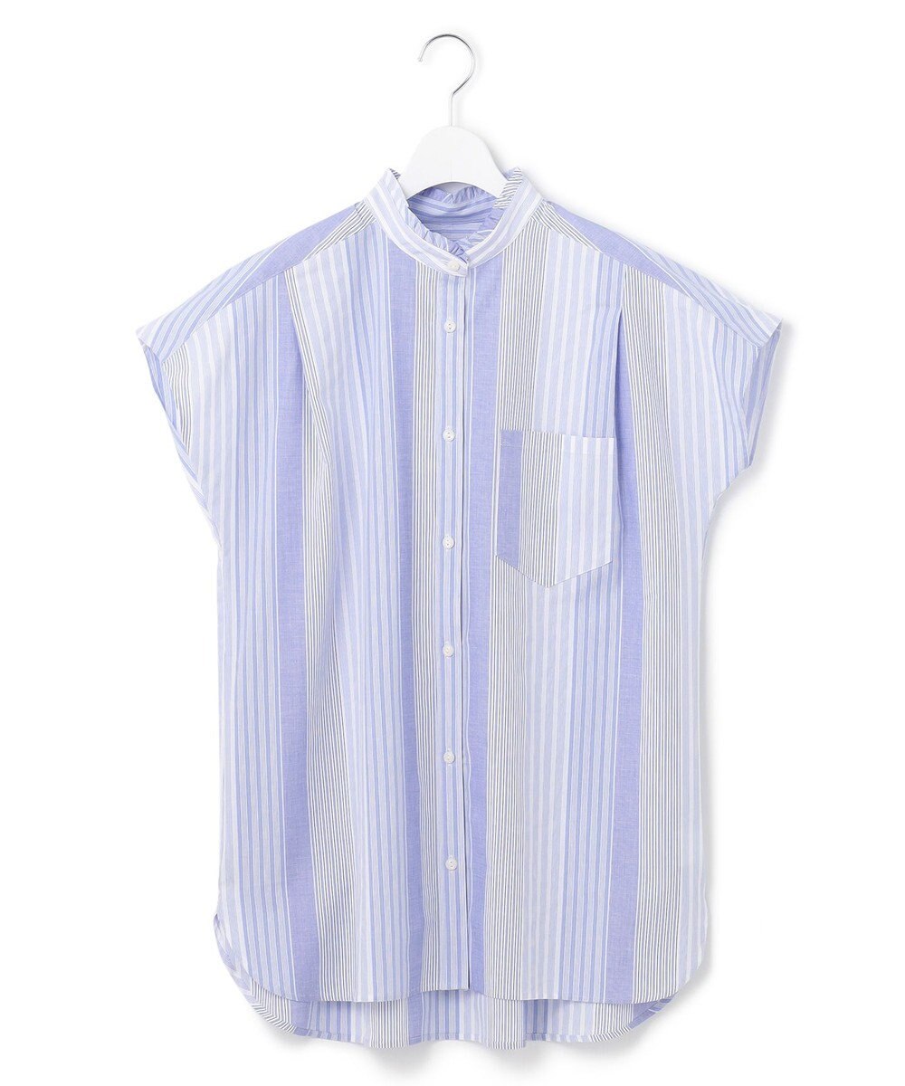 J.PRESS YORK STREET 【WOMEN】キャップスリーブ マルチストライプブラウス 