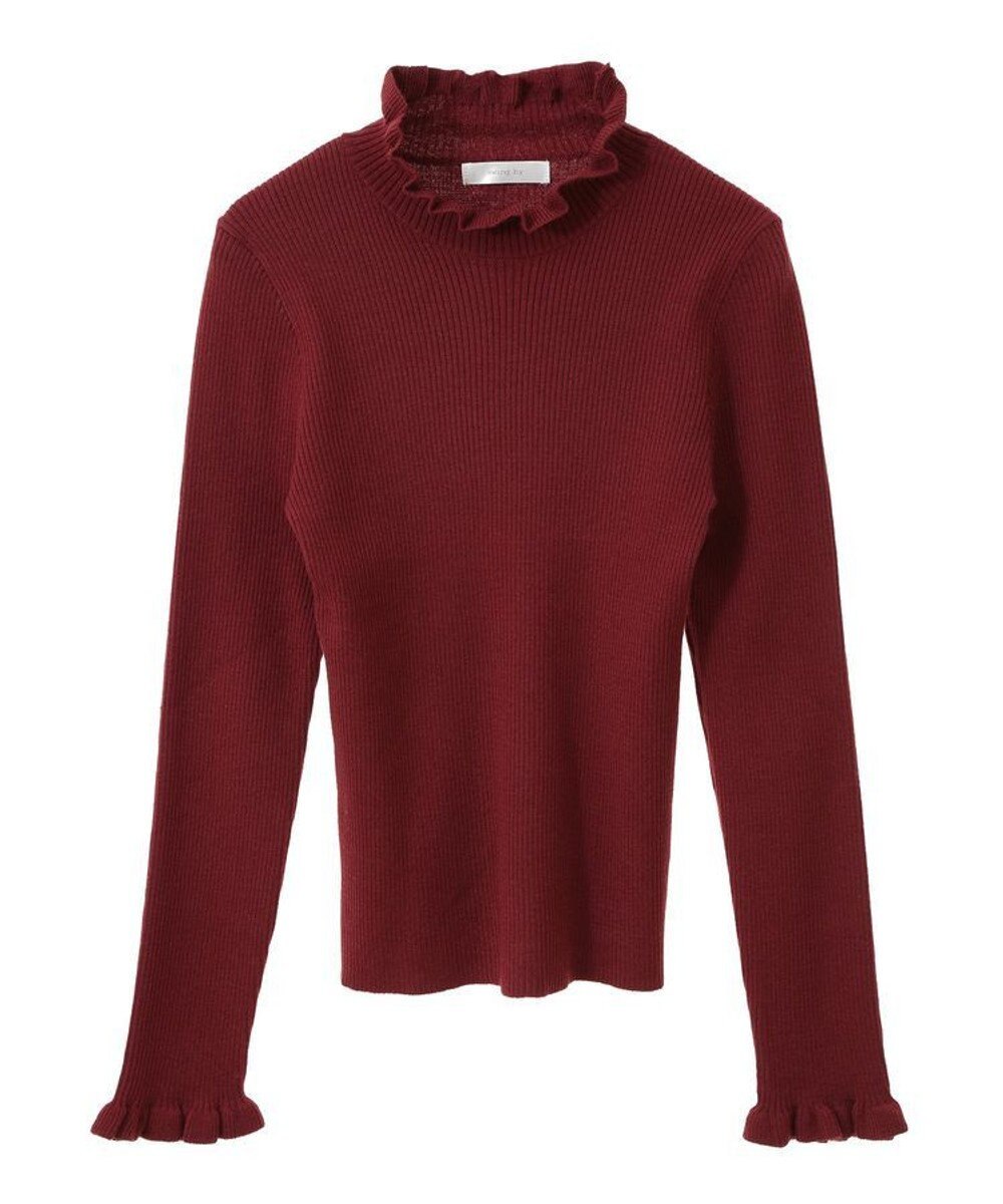 Green Parks ・ｓｗｉｎｇ　ｂｙ　フリルハイネックリブニット 