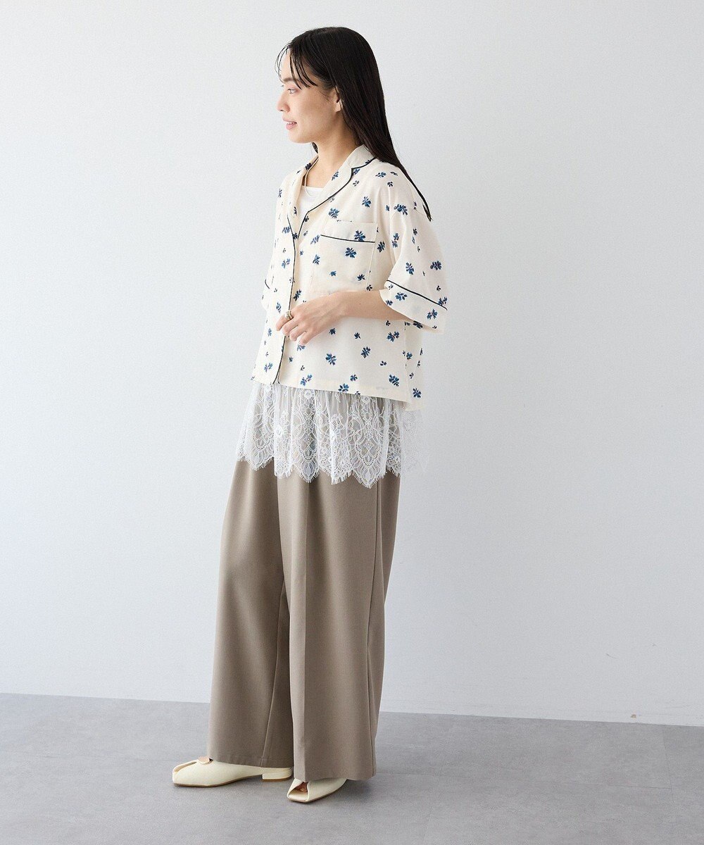 CRAFT STANDARD BOUTIQUE ボタニカルプリントオープンカラーシャツ 