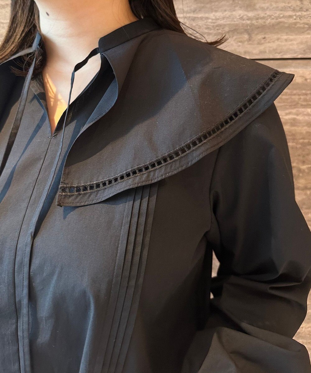 UNFILO 【GLOW 6月号掲載/洗える】ラッフルカラーブラウス 