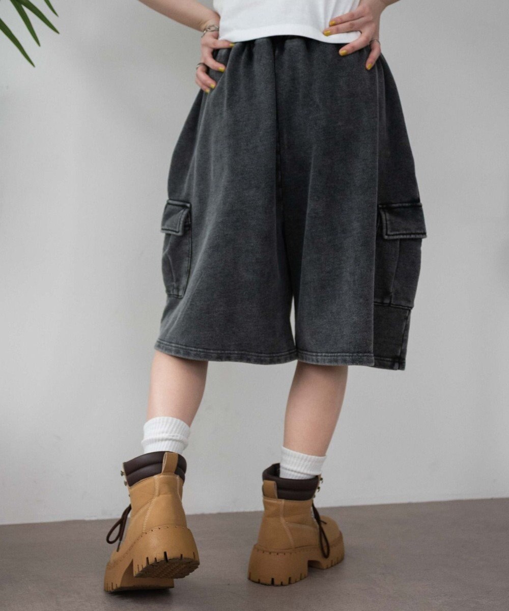 WEGO 【ウエストゴム】スウェットカーゴハーフパンツ 