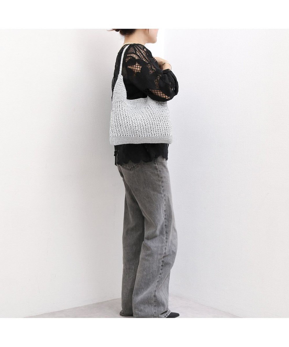 UNBILLION カシュカシュ cachecache / メタリックコード柄編みワンハンドルトート 