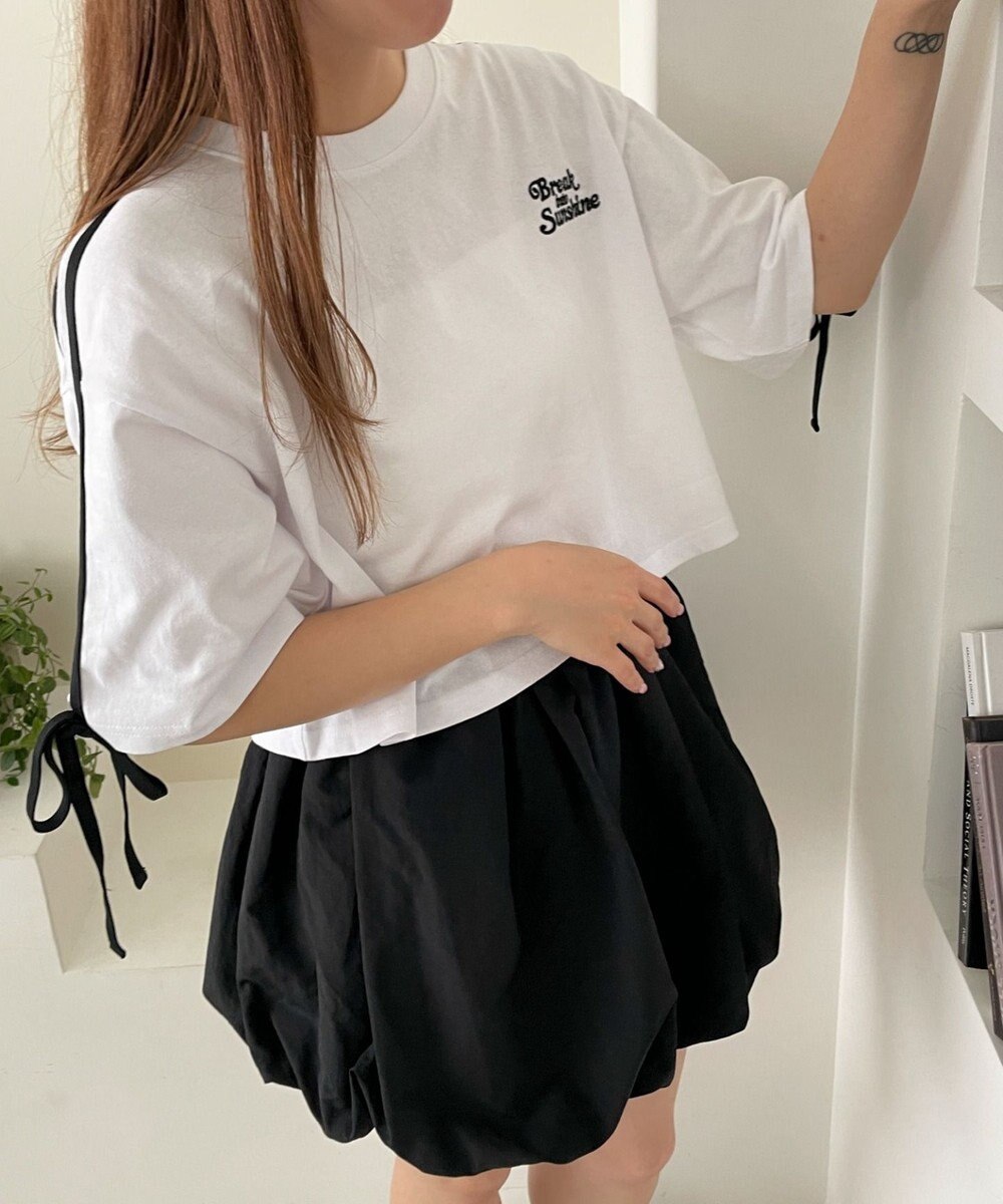 WEGO 2ラインリボングラフィックショートT 