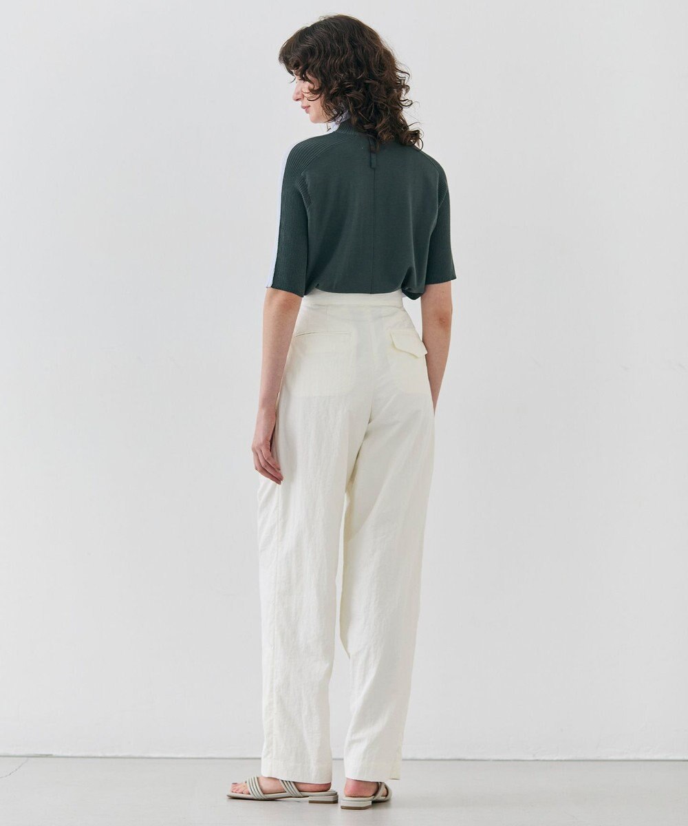 BEIGE， 【洗える】CROCUS / カービーシルエットタックパンツ 