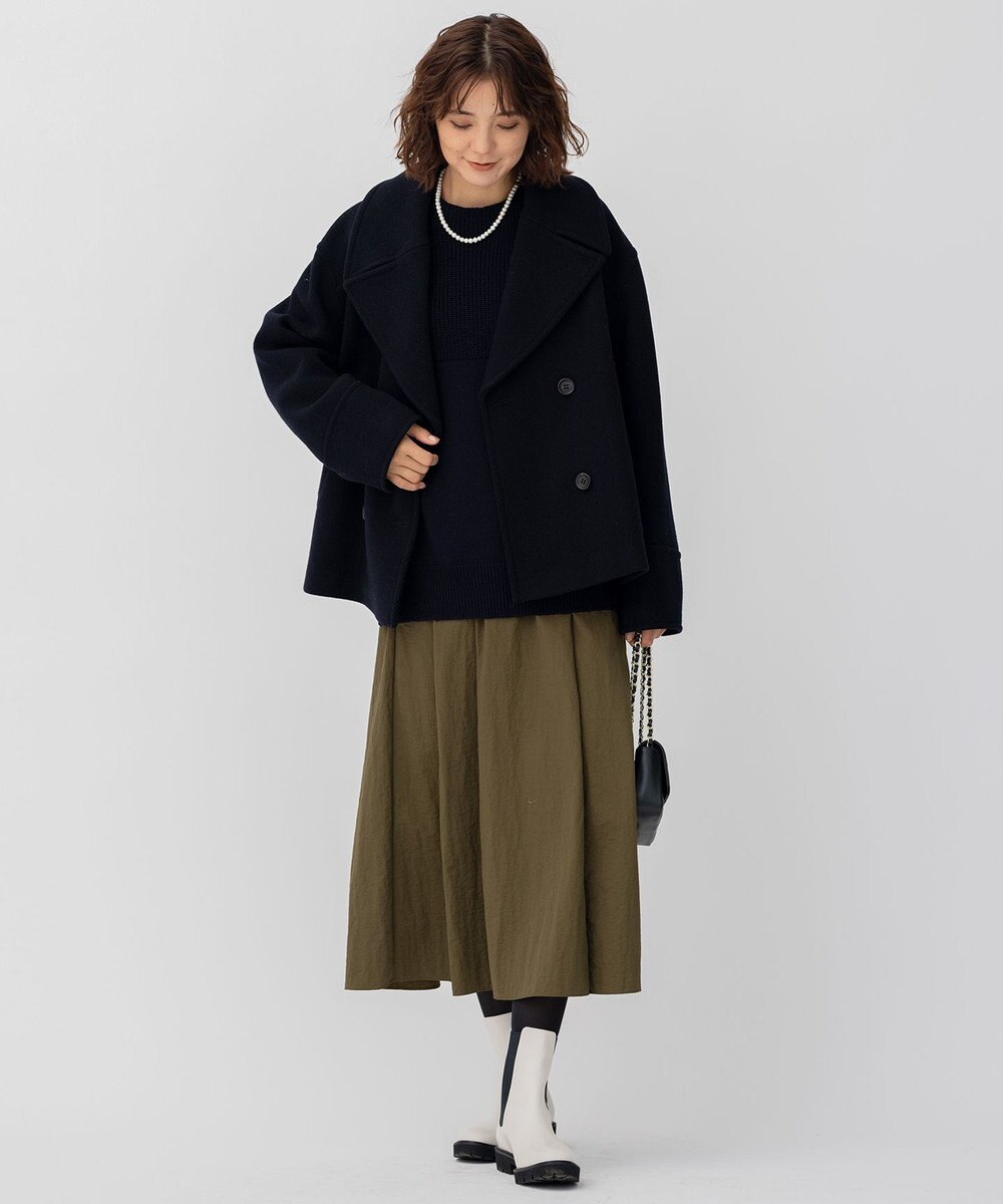 23区 ヘリンボーン ショート ピーコート 