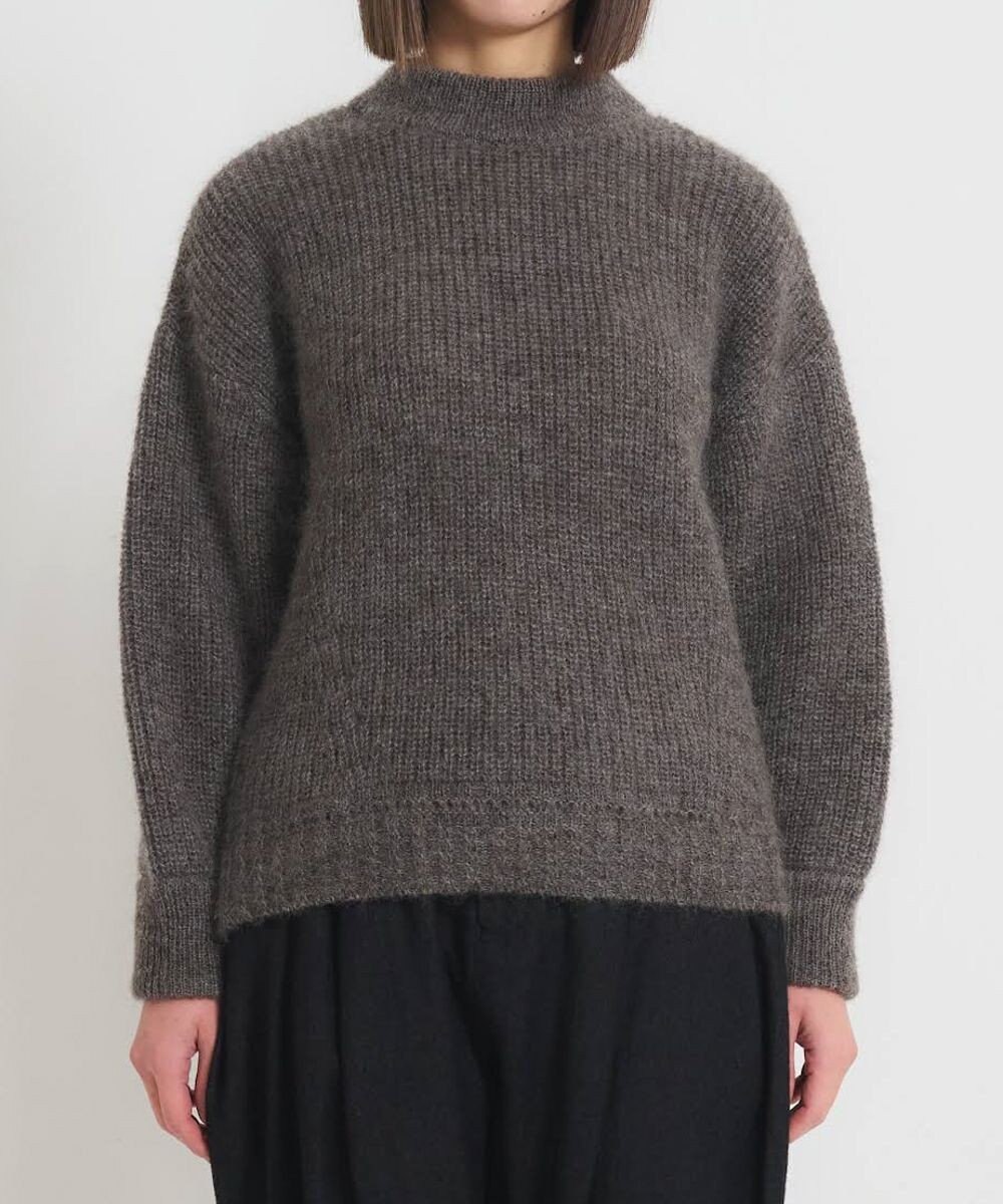 muuc 〈天然素材の上質なモヘヤ〉アルパカモヘヤ畦編みプルオーバー〈日本製〉 