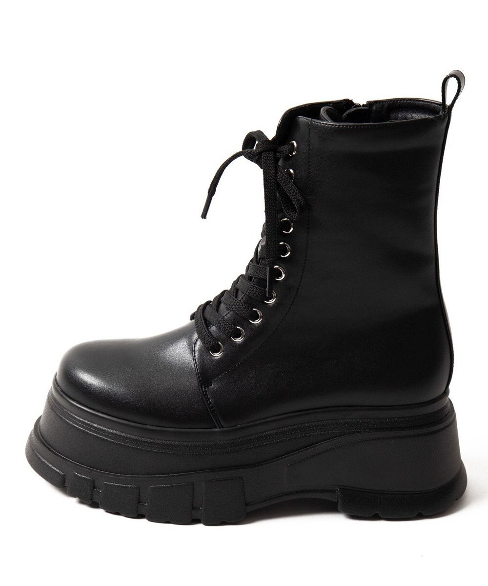 WEGO 厚底ボリュームレースアップショートブーツ 