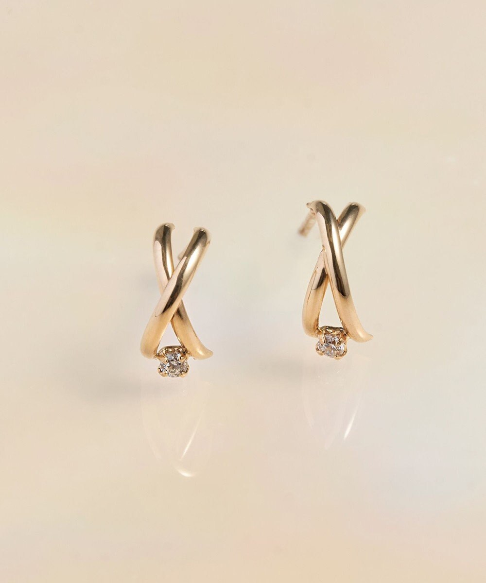 Phoebe 【 K10 】クロッシングビジューピアス 