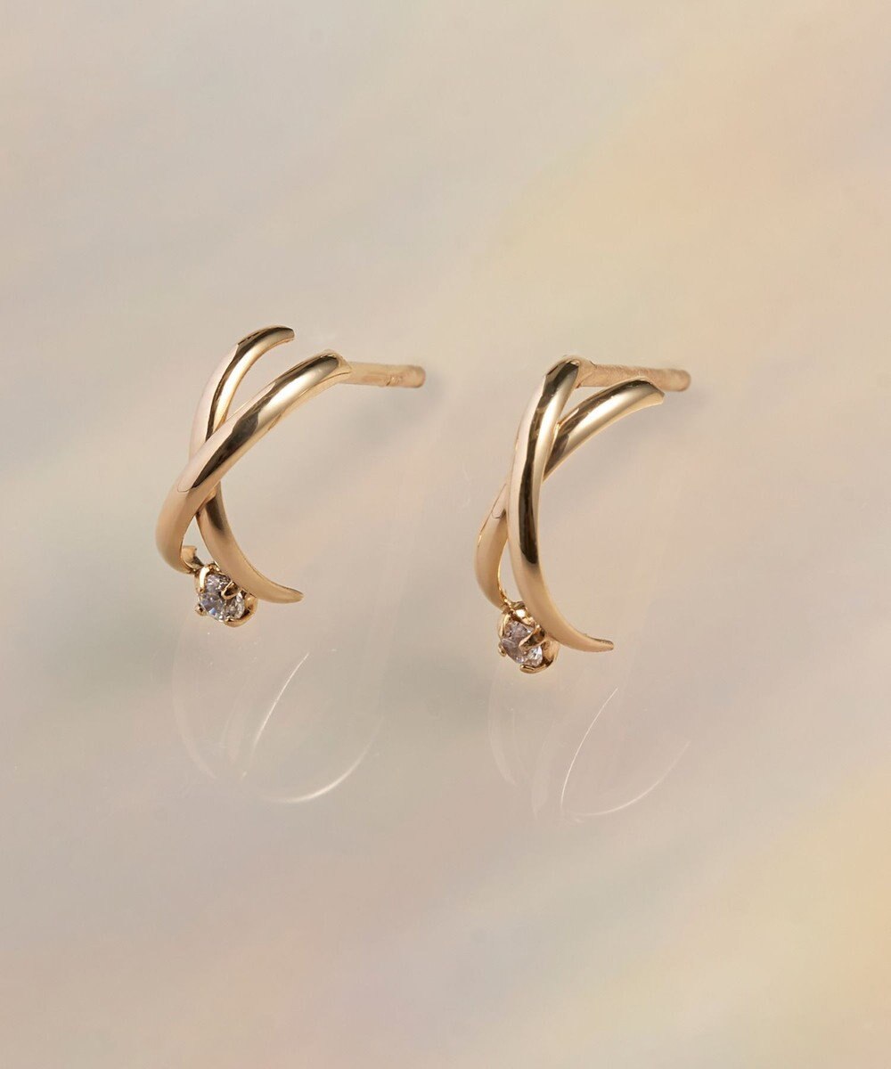 Phoebe 【 K10 】クロッシングビジューピアス 