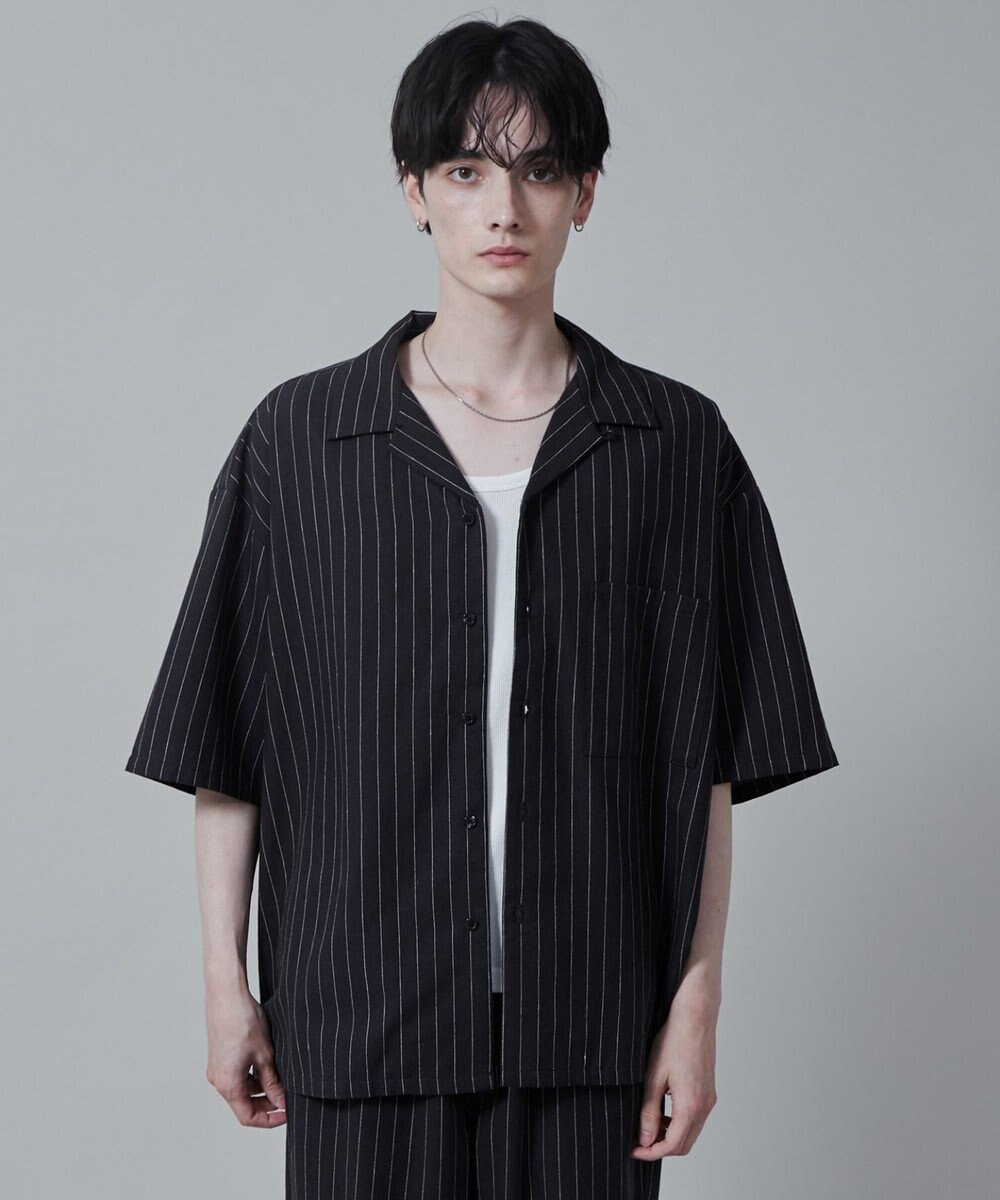 WEGO 【ユニセックス着用アイテム/手洗い可/SETUP可】リネンレーヨンオープンカラーシャツ（S） 