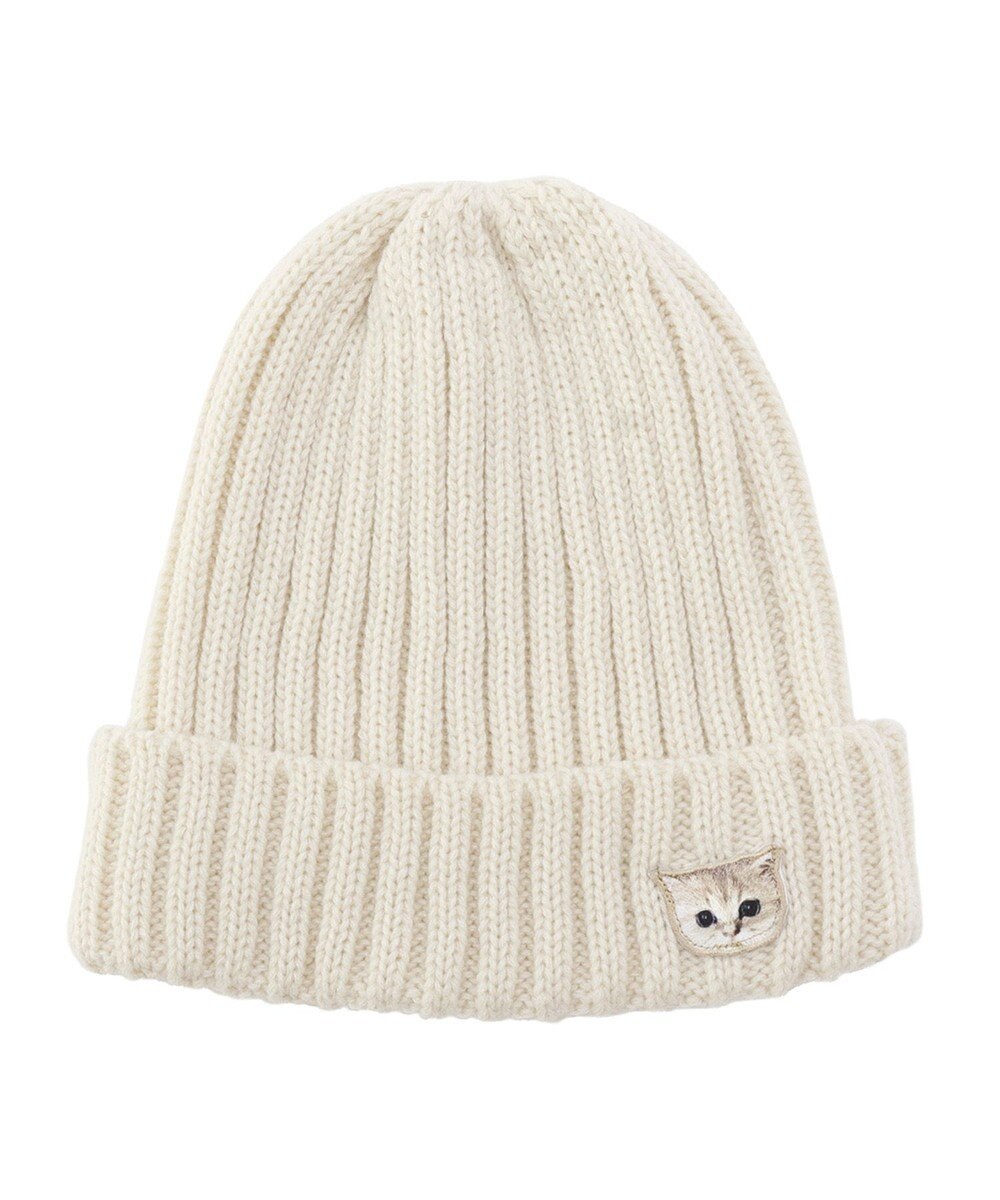 MOONBAT 【FUDGE11月号掲載】PAUL & JOE ACCESSOIRES ヌネット刺繍ワッペン付リブニット帽 