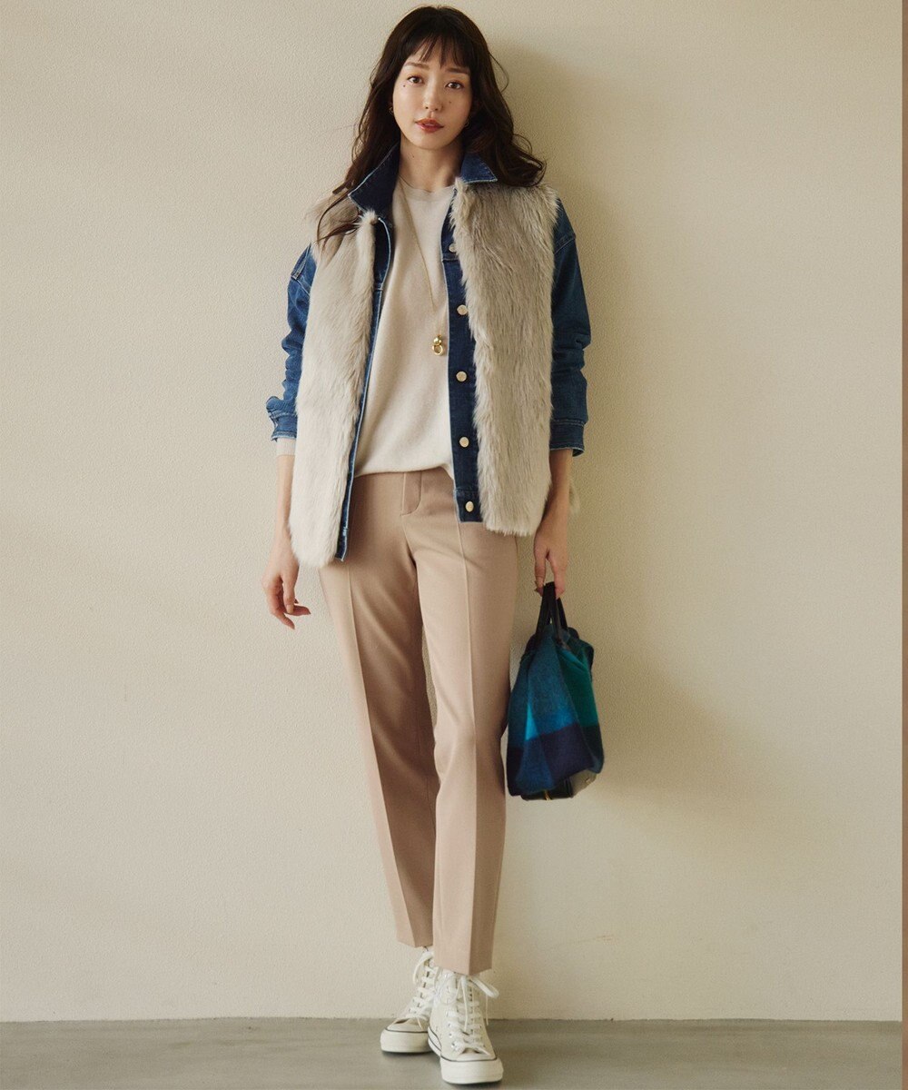 23区 【Oggi2月号掲載/新色追加】TRストレッチギャバ テーパードパンツ 