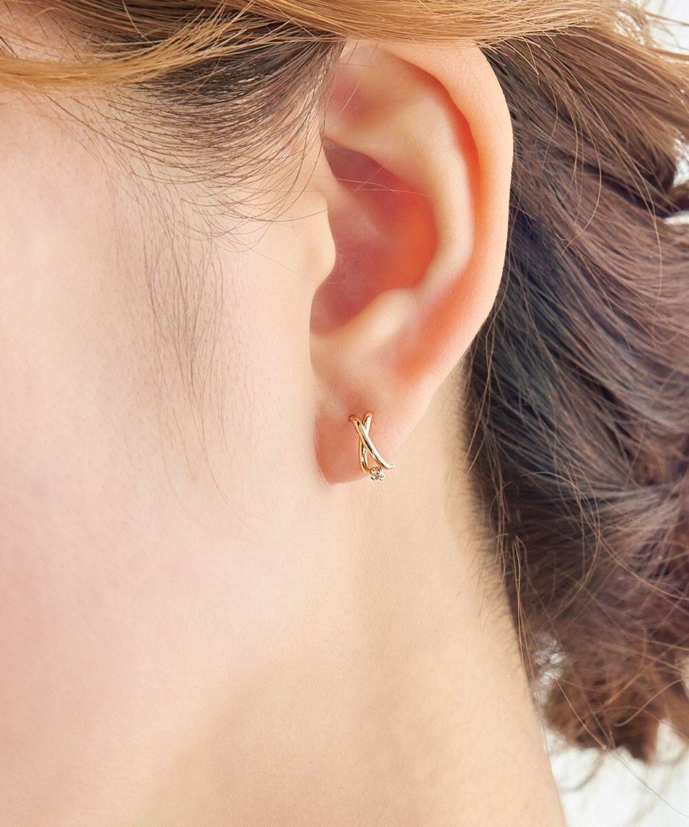 Phoebe 【 K10 】クロッシングビジューピアス 