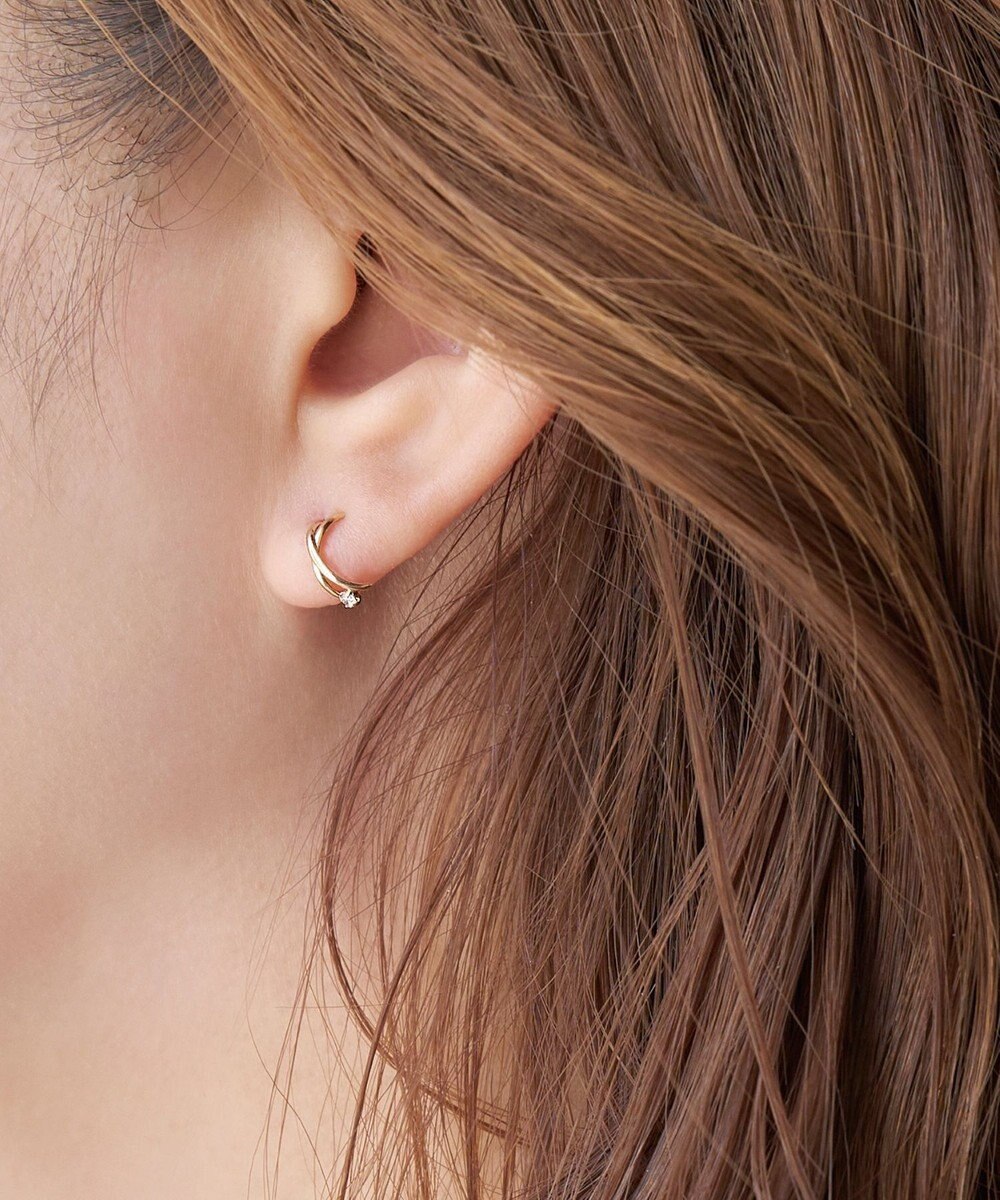 Phoebe 【 K10 】クロッシングビジューピアス 