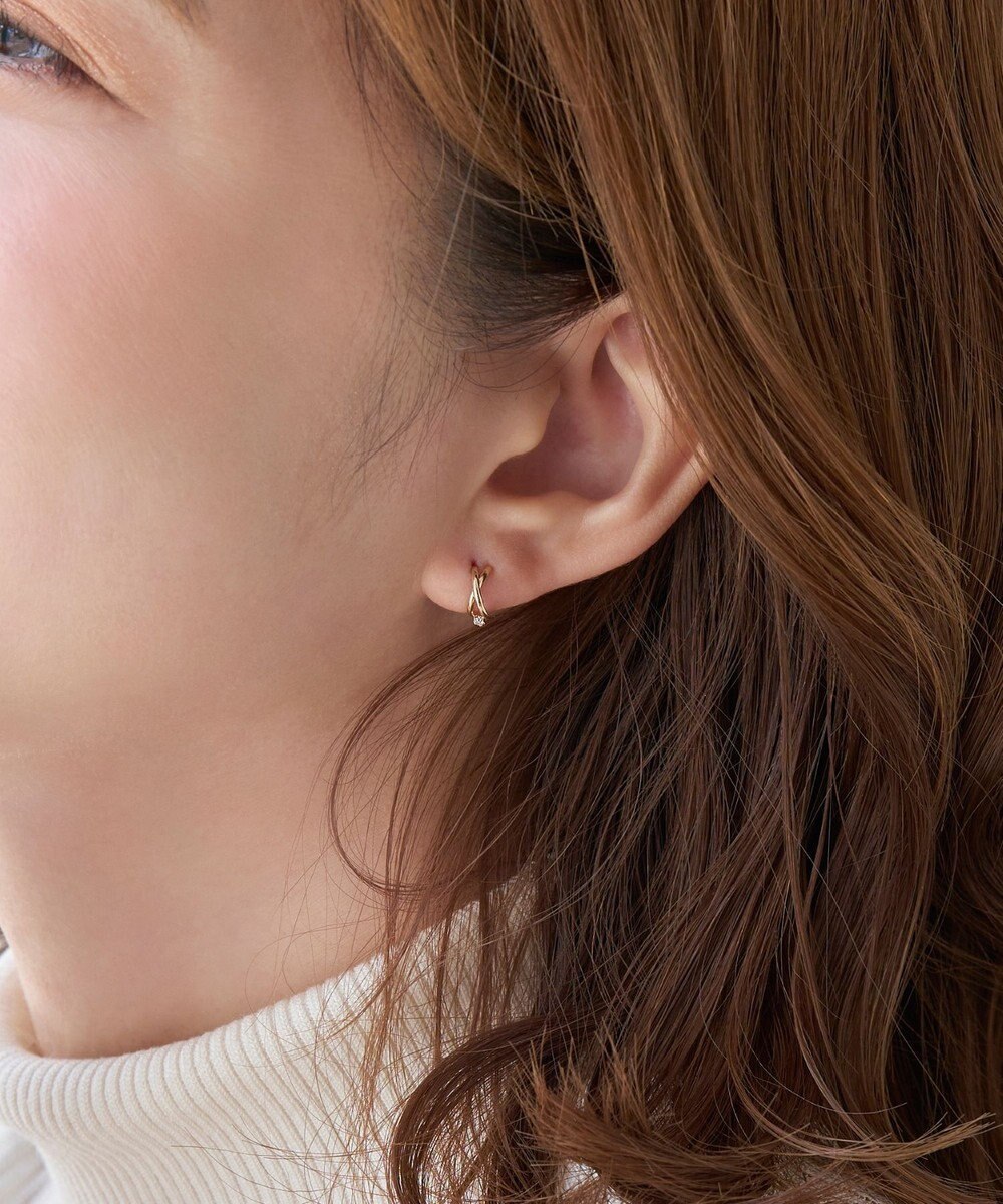 Phoebe 【 K10 】クロッシングビジューピアス 