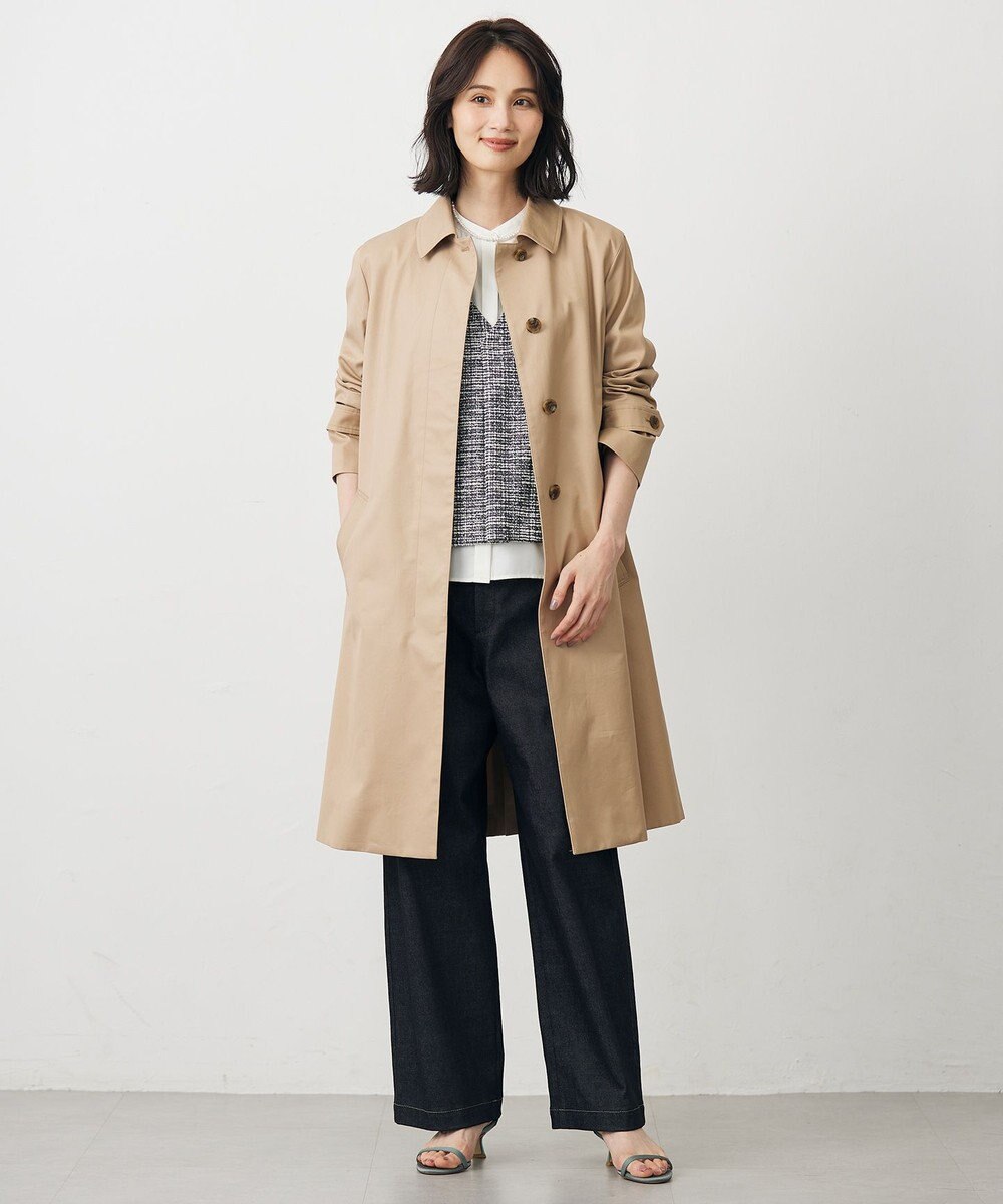 J.PRESS LADIES L コンパクトギャバ ステンカラー コート 