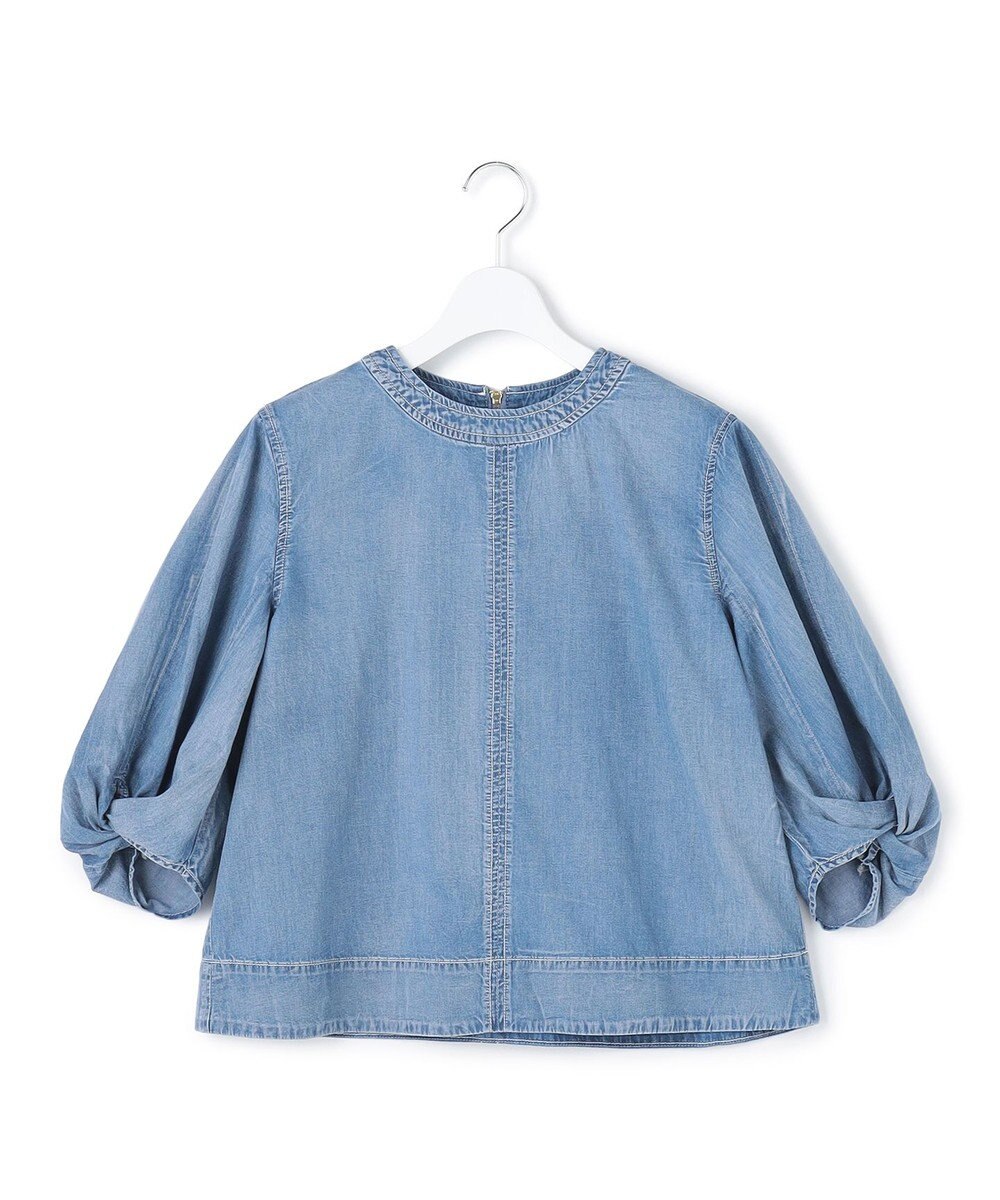 J.PRESS YORK STREET 【WOMEN】ライトダンガリー ツイストスリーブ ブラウス 