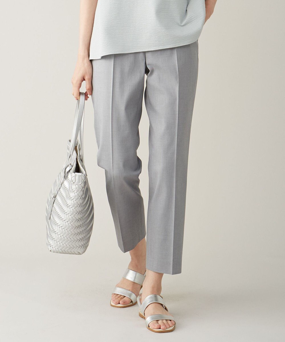 J.PRESS LADIES S 【シワになりにくい】コットンフィッティーシャーク テーパードパンツ 