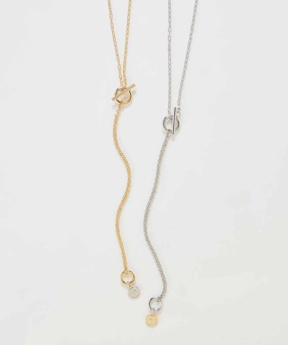 Phoebe 【金属アレルギー対応】ミニマルチェーンロングコインネックレス　シルバー　ニッケルフリー 