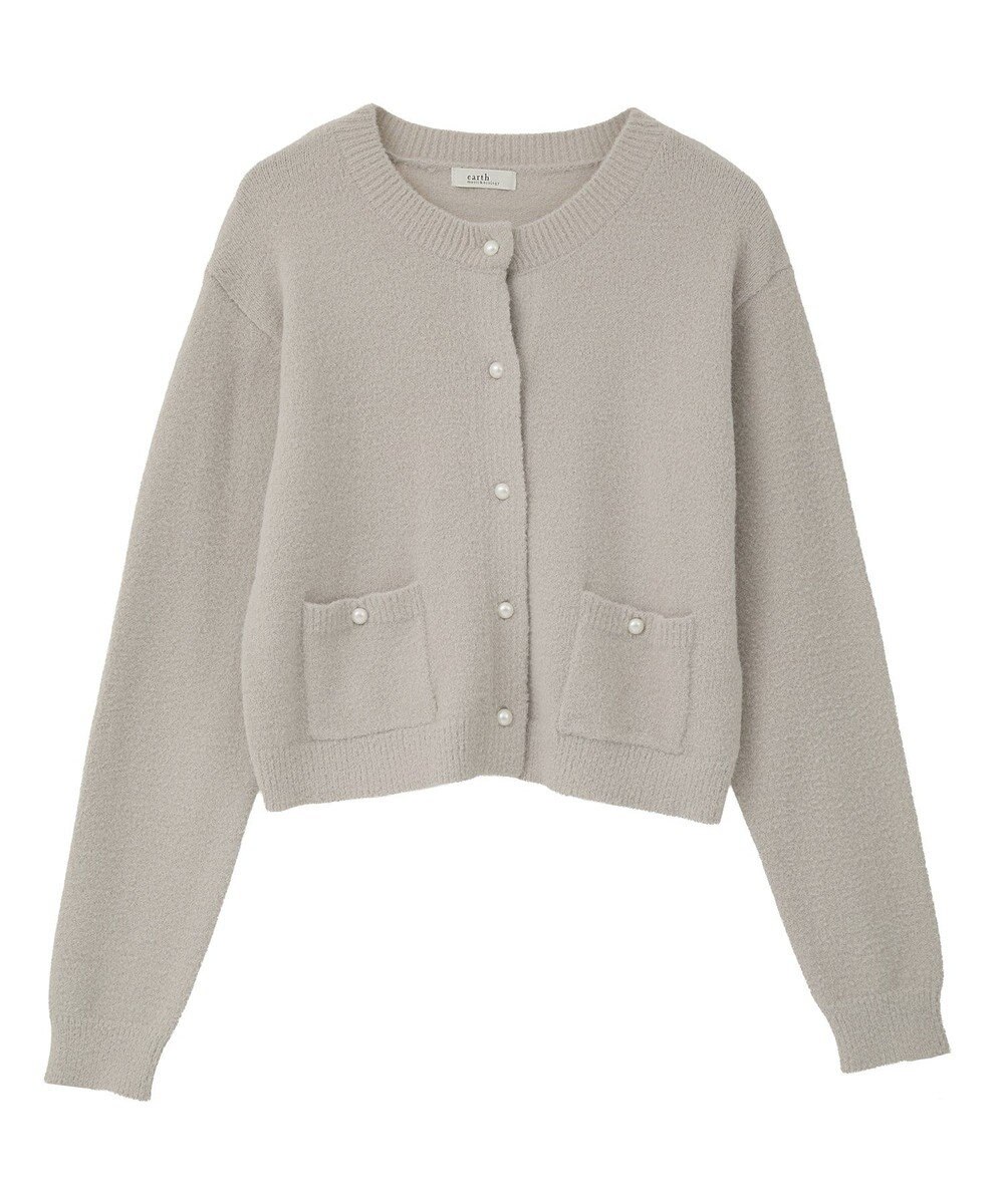 earth music&ecology 【イージーケア】パウダーシャギークルーネックカーディガン 