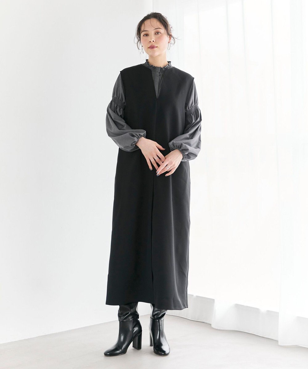 #Newans 【洗濯機可】キーネックジャンパースカート 