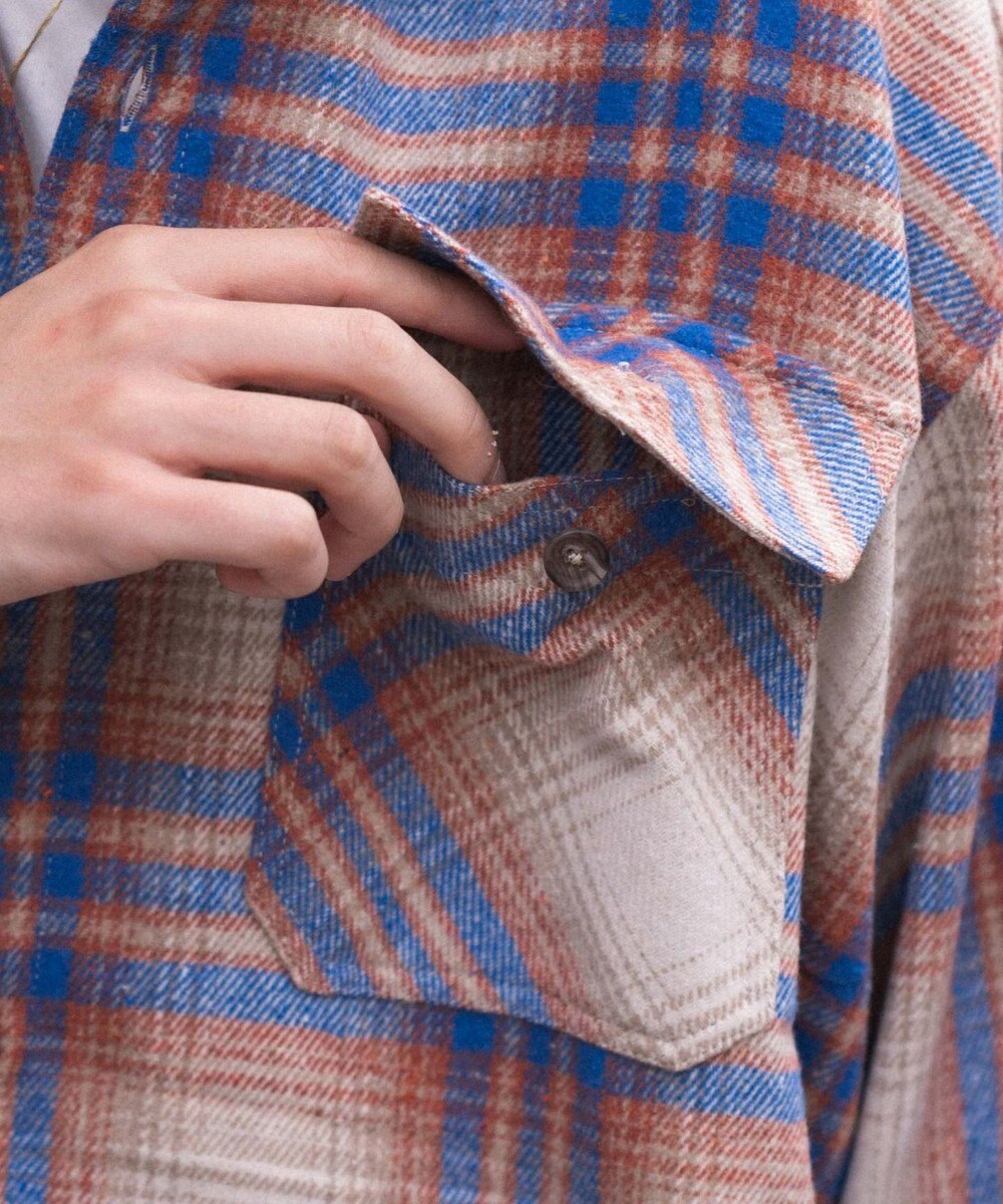 WEGO 【2025年秋冬新作/ユニセックス着用ITEM/SMLサイズ展開】ヘビーネルチェックシャツ（LS） 