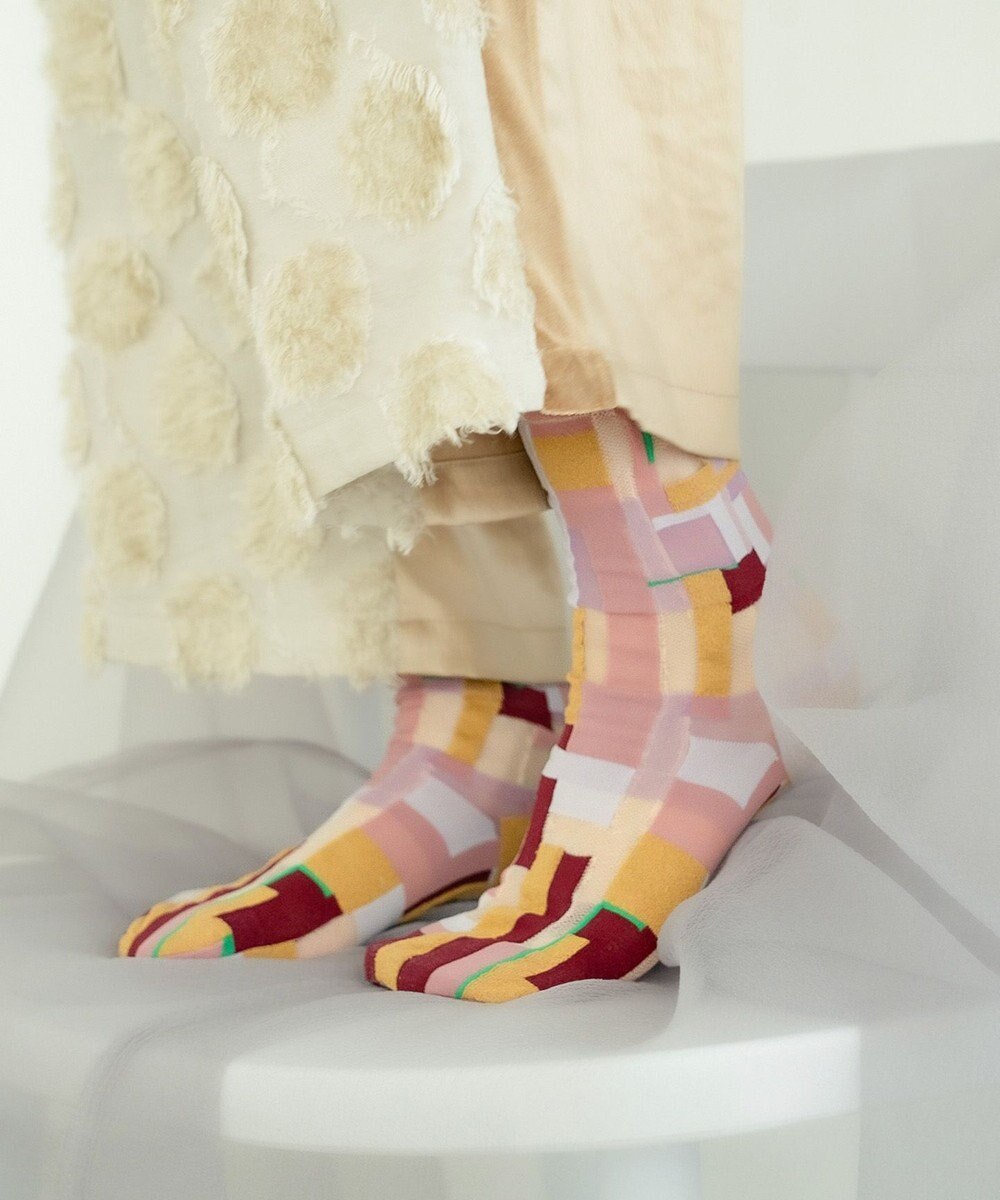 COQ MOSS MEMORY シアーパッチワークソックス 