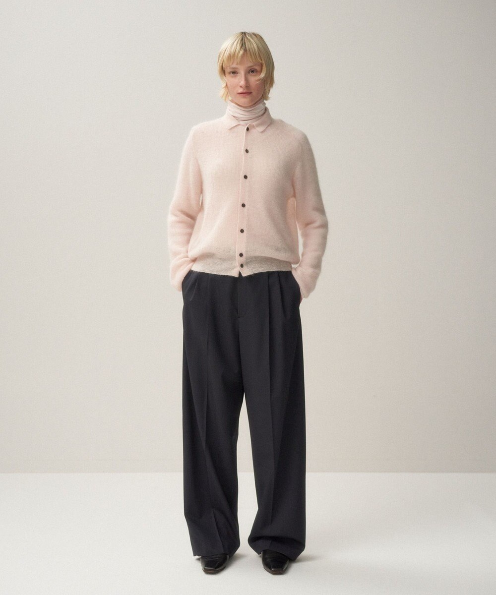 ATON SUPER KID MOHAIR | ポロカーディガン 