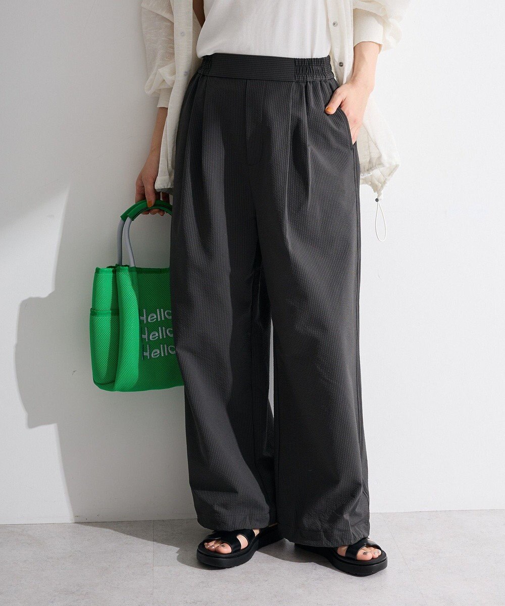 Green Parks サッカー裾ドロストワイドパンツ 