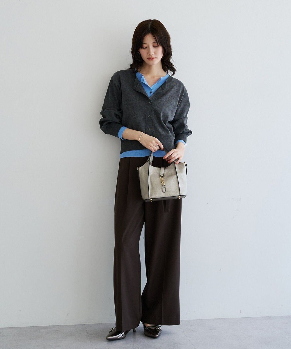 YECCA VECCA 2wayレイヤードクルーネックカーディガン 